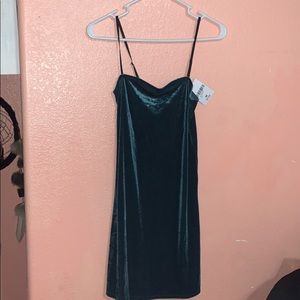 teal velvet dress